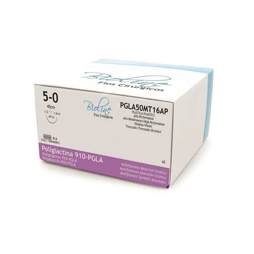 Fio de Poliglactina Reabsorvível Bioline - PCT. C/ 12 UND